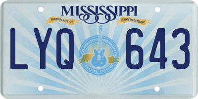 MS license plate LYQ643