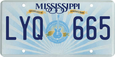 MS license plate LYQ665