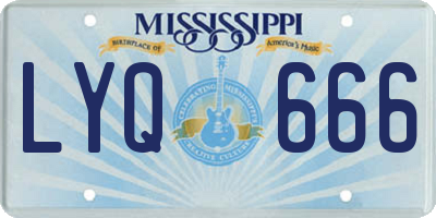 MS license plate LYQ666