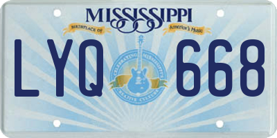 MS license plate LYQ668