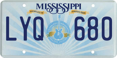 MS license plate LYQ680