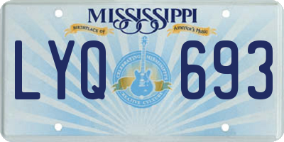 MS license plate LYQ693