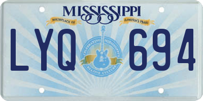 MS license plate LYQ694