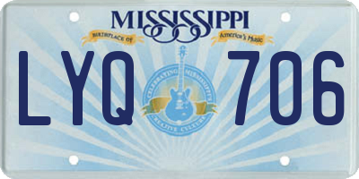 MS license plate LYQ706