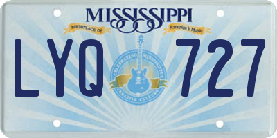 MS license plate LYQ727