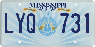 MS license plate LYQ731