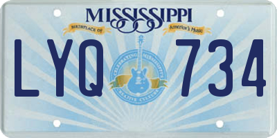 MS license plate LYQ734