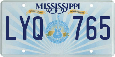 MS license plate LYQ765