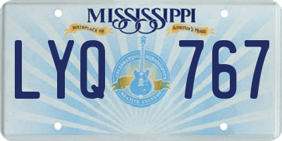 MS license plate LYQ767