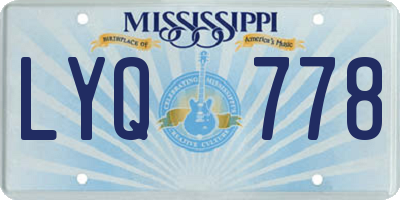 MS license plate LYQ778