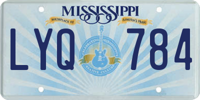 MS license plate LYQ784