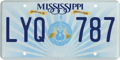 MS license plate LYQ787