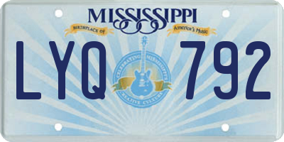 MS license plate LYQ792