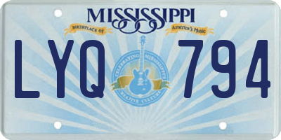 MS license plate LYQ794