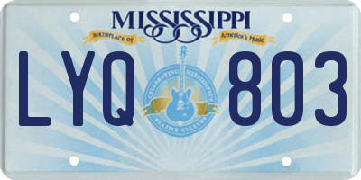 MS license plate LYQ803