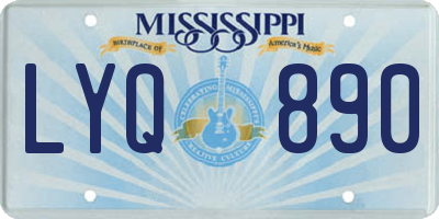 MS license plate LYQ890