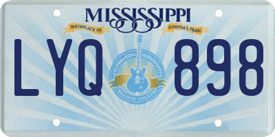 MS license plate LYQ898