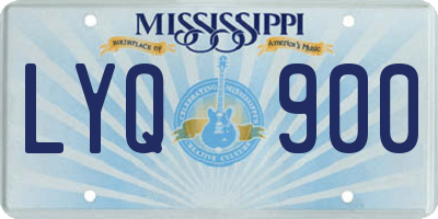 MS license plate LYQ900