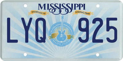 MS license plate LYQ925