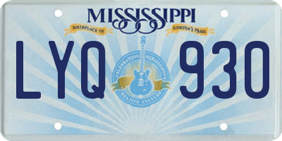 MS license plate LYQ930