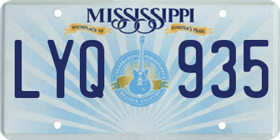 MS license plate LYQ935