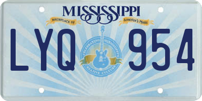 MS license plate LYQ954