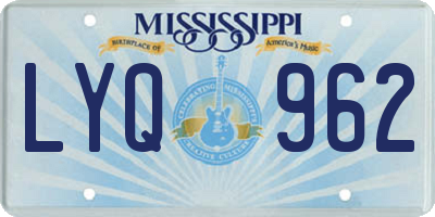 MS license plate LYQ962