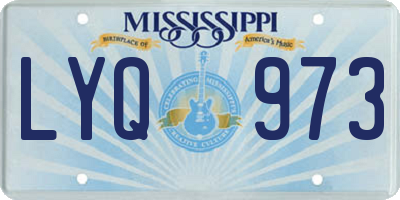 MS license plate LYQ973
