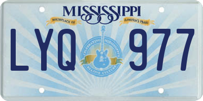 MS license plate LYQ977