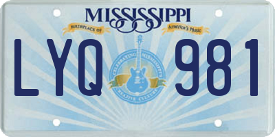 MS license plate LYQ981