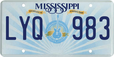 MS license plate LYQ983