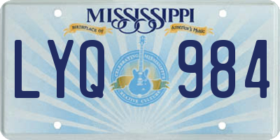 MS license plate LYQ984