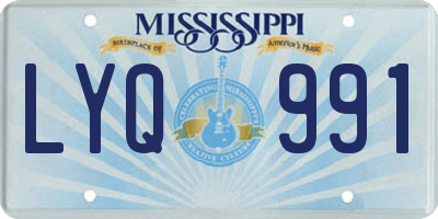 MS license plate LYQ991