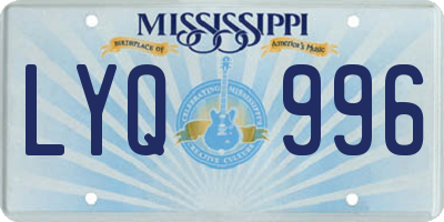 MS license plate LYQ996