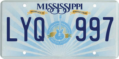 MS license plate LYQ997