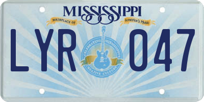 MS license plate LYR047