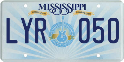 MS license plate LYR050