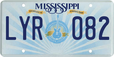 MS license plate LYR082