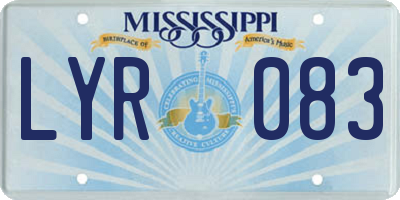 MS license plate LYR083