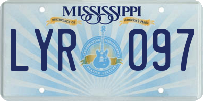 MS license plate LYR097