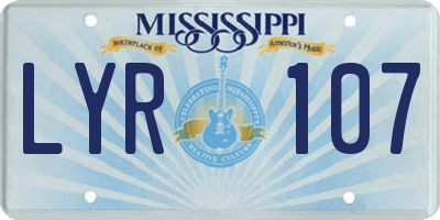MS license plate LYR107