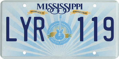 MS license plate LYR119
