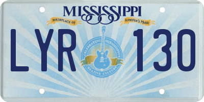 MS license plate LYR130