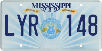 MS license plate LYR148
