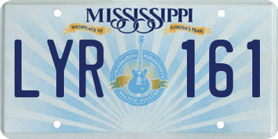 MS license plate LYR161