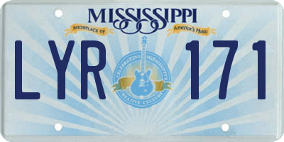MS license plate LYR171