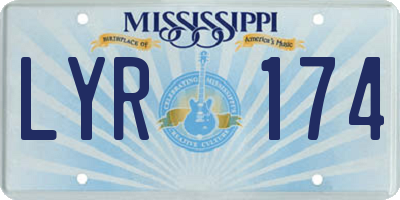 MS license plate LYR174