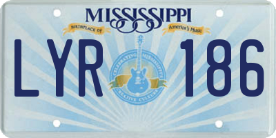 MS license plate LYR186
