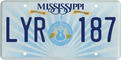 MS license plate LYR187