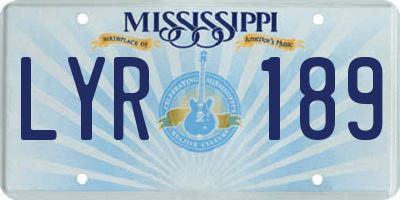 MS license plate LYR189